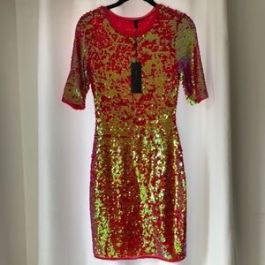 Coral Mermaid Sequence Dress